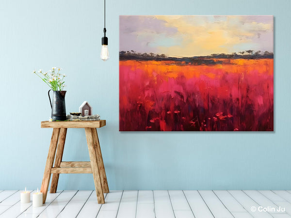 Oversized Modern Wall Art Paintings, Original Landscape Paintings, Modern Acrylic Artwork on Canvas, Large Abstract Painting for Living Room-artworkcanvas