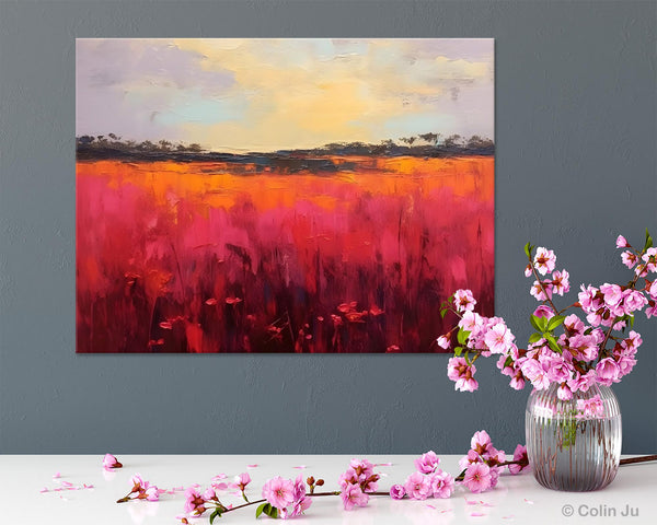 Oversized Modern Wall Art Paintings, Original Landscape Paintings, Modern Acrylic Artwork on Canvas, Large Abstract Painting for Living Room-artworkcanvas