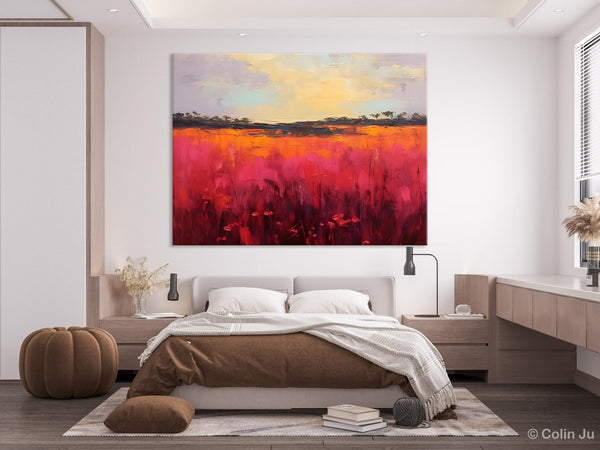 Oversized Modern Wall Art Paintings, Original Landscape Paintings, Modern Acrylic Artwork on Canvas, Large Abstract Painting for Living Room-artworkcanvas