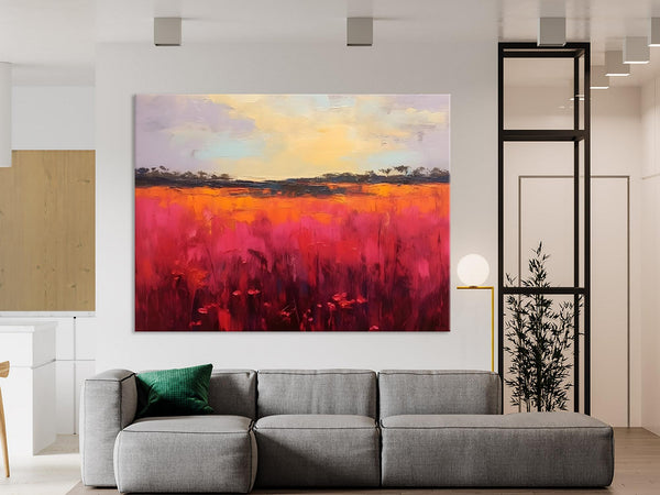 Oversized Modern Wall Art Paintings, Original Landscape Paintings, Modern Acrylic Artwork on Canvas, Large Abstract Painting for Living Room-artworkcanvas