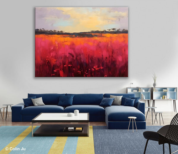 Oversized Modern Wall Art Paintings, Original Landscape Paintings, Modern Acrylic Artwork on Canvas, Large Abstract Painting for Living Room-artworkcanvas