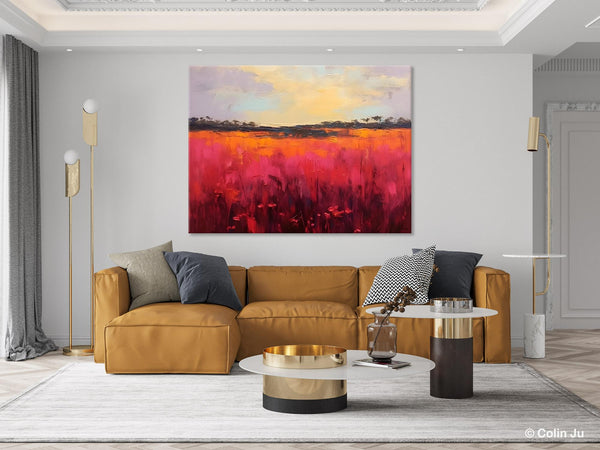 Oversized Modern Wall Art Paintings, Original Landscape Paintings, Modern Acrylic Artwork on Canvas, Large Abstract Painting for Living Room-artworkcanvas