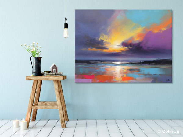 Landscape Painting on Canvas, Hand Painted Canvas Art, Abstract Landscape Artwork, Contemporary Wall Art Paintings, Extra Large Original Art-artworkcanvas