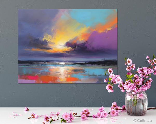 Landscape Painting on Canvas, Hand Painted Canvas Art, Abstract Landscape Artwork, Contemporary Wall Art Paintings, Extra Large Original Art-artworkcanvas