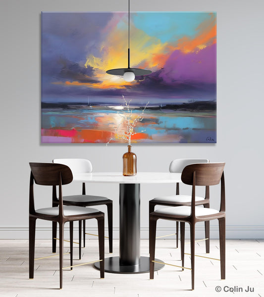 Landscape Painting on Canvas, Hand Painted Canvas Art, Abstract Landscape Artwork, Contemporary Wall Art Paintings, Extra Large Original Art-artworkcanvas