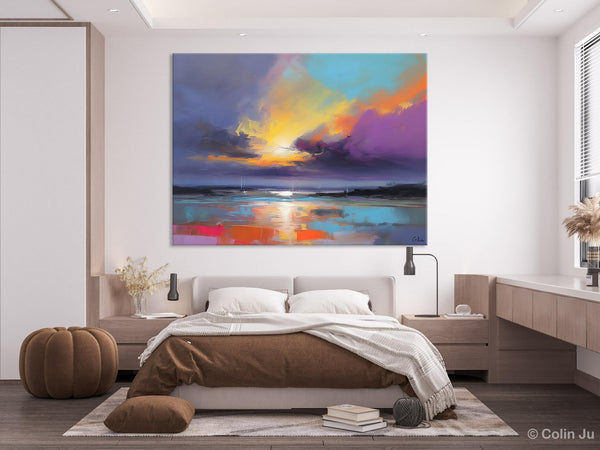 Landscape Painting on Canvas, Hand Painted Canvas Art, Abstract Landscape Artwork, Contemporary Wall Art Paintings, Extra Large Original Art-artworkcanvas