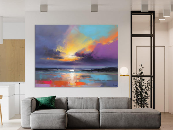 Landscape Painting on Canvas, Hand Painted Canvas Art, Abstract Landscape Artwork, Contemporary Wall Art Paintings, Extra Large Original Art
