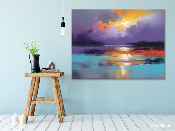 Modern Landscape Paintings, Landscape Paintings for Living Room, Original Abstract Canvas Painting, Contemporary Acrylic Paintings
