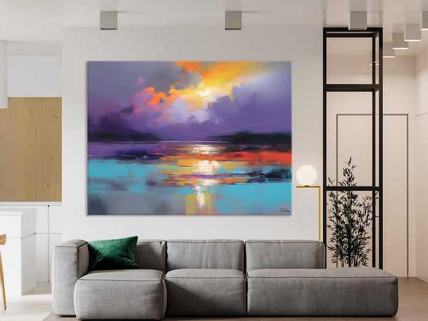 Modern Landscape Paintings, Landscape Paintings for Living Room, Original Abstract Canvas Painting, Contemporary Acrylic Paintings