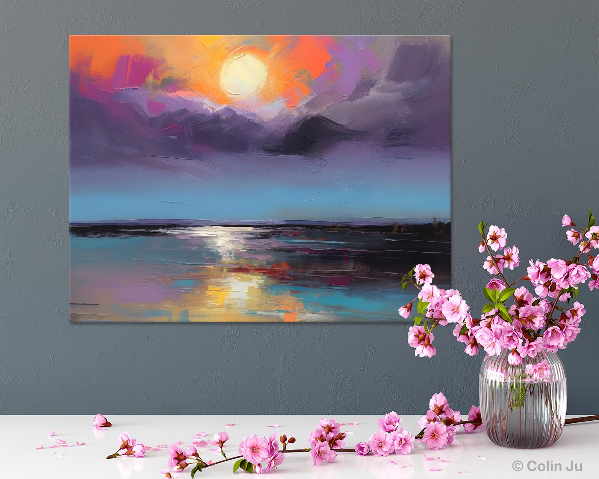 Abstract Landscape Painting on Canvas, Hand Painted Canvas Art, Contemporary Wall Art Paintings for Living Room, Huge Original Art-artworkcanvas