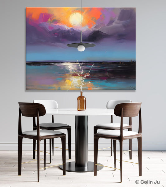 Abstract Landscape Painting on Canvas, Hand Painted Canvas Art, Contemporary Wall Art Paintings for Living Room, Huge Original Art