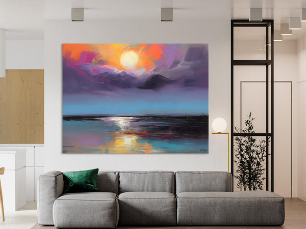 Abstract Landscape Painting on Canvas, Hand Painted Canvas Art, Contemporary Wall Art Paintings for Living Room, Huge Original Art