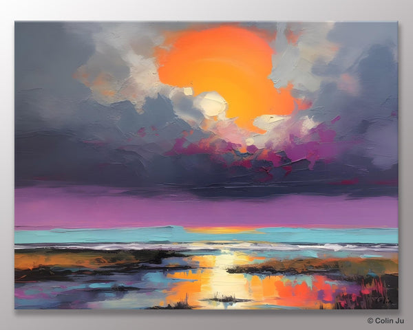 Heavy Texture Paintings, Original Landscape Painting, Large Landscape Painting for Living Room, Bedroom Wall Art Ideas, Modern Paintings for Dining Room-artworkcanvas