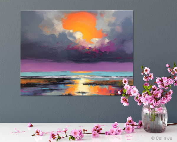 Heavy Texture Paintings, Original Landscape Painting, Large Landscape Painting for Living Room, Bedroom Wall Art Ideas, Modern Paintings for Dining Room-artworkcanvas