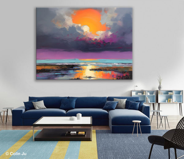 Heavy Texture Paintings, Original Landscape Painting, Large Landscape Painting for Living Room, Bedroom Wall Art Ideas, Modern Paintings for Dining Room