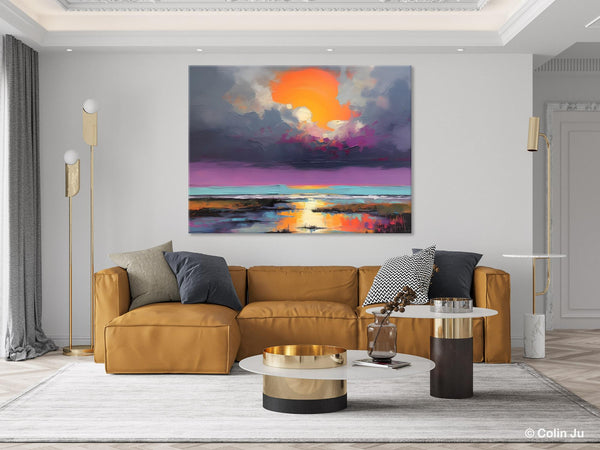 Heavy Texture Paintings, Original Landscape Painting, Large Landscape Painting for Living Room, Bedroom Wall Art Ideas, Modern Paintings for Dining Room