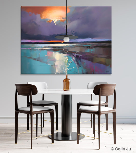 Original Landscape Oil Painting, Large Landscape Painting for Living Room, Bedroom Wall Art Ideas, Large Paintings for Dining Room