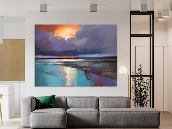 Original Landscape Oil Painting, Large Landscape Painting for Living Room, Bedroom Wall Art Ideas, Large Paintings for Dining Room