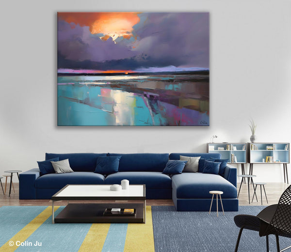 Original Landscape Oil Painting, Large Landscape Painting for Living Room, Bedroom Wall Art Ideas, Large Paintings for Dining Room