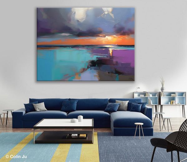 Living Room Abstract Paintings, Original Landscape Abstract Painting, Simple Wall Art Ideas, Extra Large Landscape Canvas Paintings, Buy Art Online-artworkcanvas