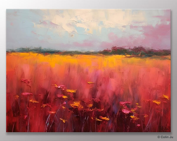 Original Landscape Paintings, Oversized Modern Wall Art Paintings, Modern Acrylic Artwork on Canvas, Large Abstract Painting for Living Room