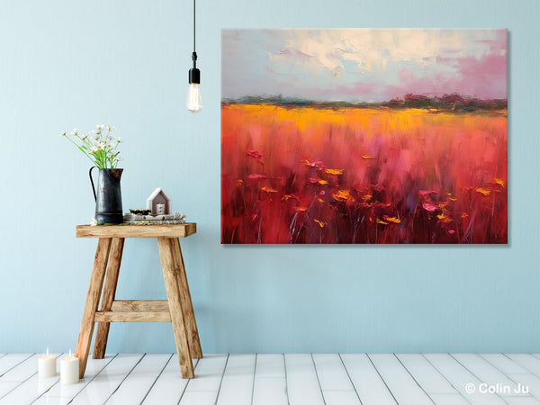 Original Landscape Paintings, Oversized Modern Wall Art Paintings, Modern Acrylic Artwork on Canvas, Large Abstract Painting for Living Room-artworkcanvas