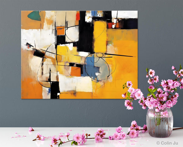 Acrylic Abstract Painting Behind Sofa, Large Original Painting on Canvas, Acrylic Painting for Sale, Living Room Wall Art Paintings, Buy Paintings Online