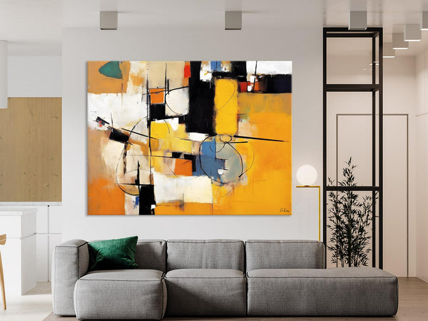 Acrylic Abstract Painting Behind Sofa, Large Original Painting on Canvas, Acrylic Painting for Sale, Living Room Wall Art Paintings, Buy Paintings Online