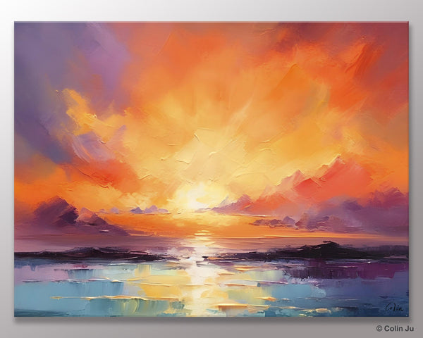 Large Art Painting for Living Room, Original Landscape Canvas Art, Oversized Landscape Wall Art Paintings, Contemporary Acrylic Painting on Canvas-artworkcanvas