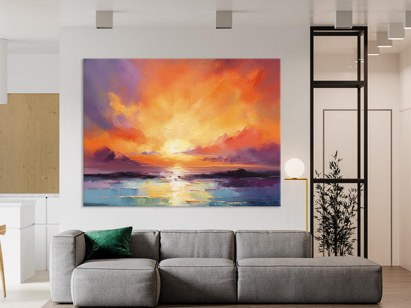 Large Art Painting for Living Room, Original Landscape Canvas Art, Oversized Landscape Wall Art Paintings, Contemporary Acrylic Painting on Canvas-artworkcanvas