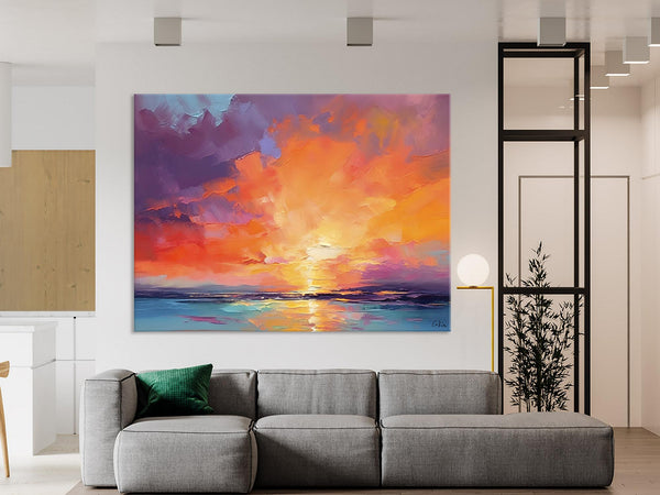 Landscape Acrylic Art, Large Abstract Painting for Living Room, Original Abstract Wall Art, Landscape Canvas Art, Hand Painted Canvas Art-artworkcanvas