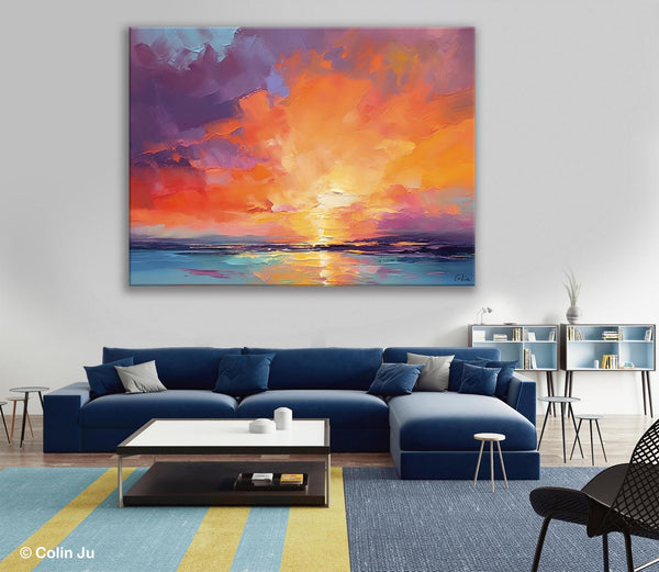 Landscape Acrylic Art, Large Abstract Painting for Living Room, Original Abstract Wall Art, Landscape Canvas Art, Hand Painted Canvas Art-artworkcanvas