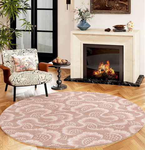 Contemporary Modern Rugs, Mid Century Round Modern Rugs under Chairs, Bedroom Abstract Modern Area Rugs, Geometric Round Rugs for Dining Room-artworkcanvas