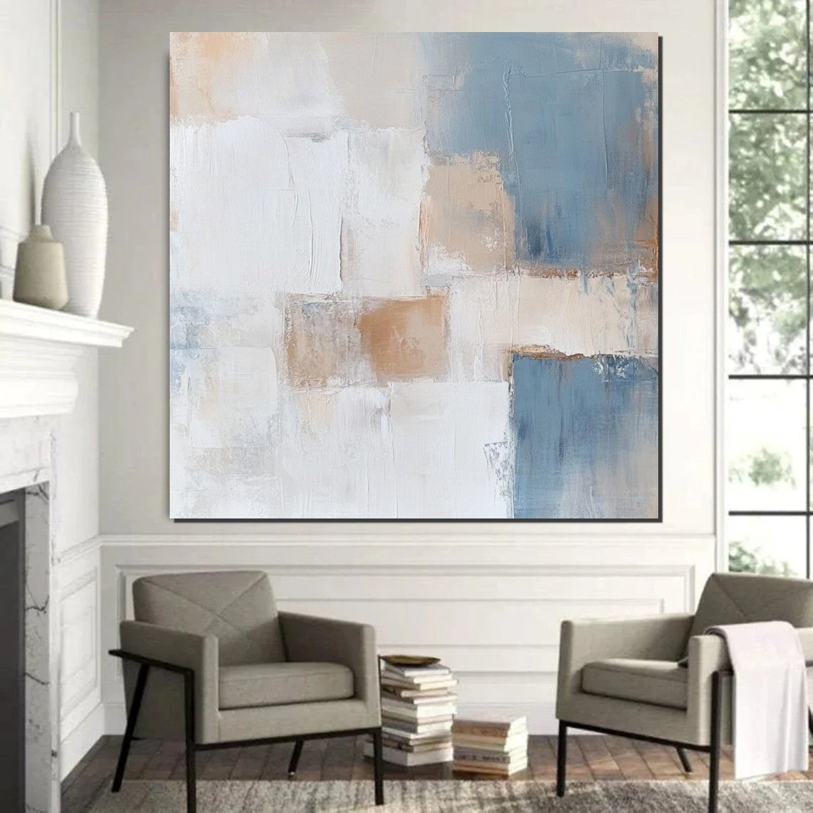 Large Modern Canvas Painting, Wall Art for Bedroom, Contemporary Modern Artwork, Hand Painted Wall Art Painting-artworkcanvas