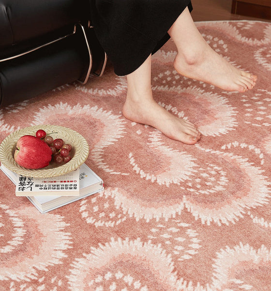 Contemporary Modern Rugs, Mid Century Round Modern Rugs under Chairs, Bedroom Abstract Modern Area Rugs, Geometric Round Rugs for Dining Room-artworkcanvas