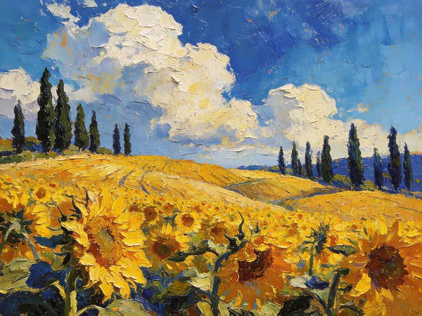 Original Wall Art Paintings, Charming Provence Floral Landscape, Landscape Canvas Paintings, Small Paintings on Canvas, Original Landscape Paintings, Hand Painted Canvas Art-artworkcanvas