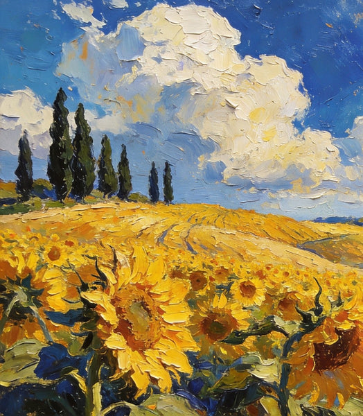 Original Wall Art Paintings, Charming Provence Floral Landscape, Landscape Canvas Paintings, Small Paintings on Canvas, Original Landscape Paintings, Hand Painted Canvas Art-artworkcanvas
