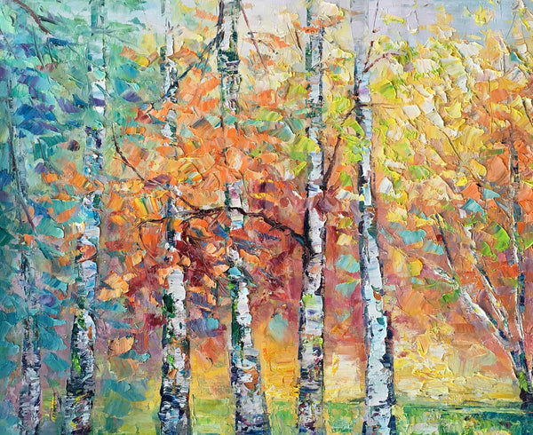 Landscape Canvas Painting, Autumn Tree Paintings, Abstract Landscape Paintings, Custom Original Canvas Painting