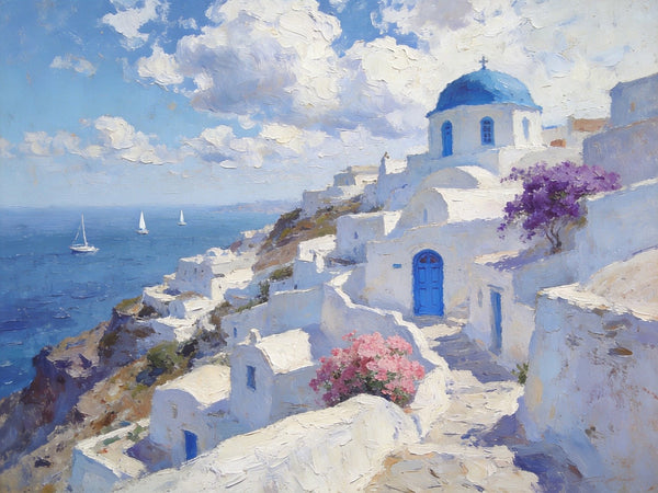 Hand Painted Canvas Art, Aegean Whispers of the Sea, Landscape Art Paintings, Small Oil Paintings, Landscape Canvas Paintings, Original Canvas Paintings-artworkcanvas