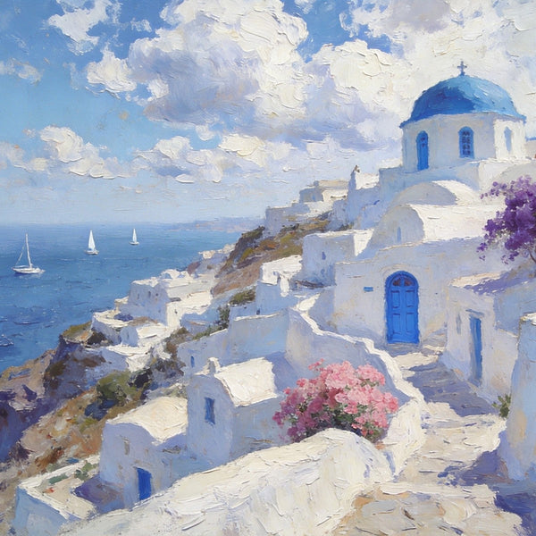 Hand Painted Canvas Art, Aegean Whispers of the Sea, Landscape Art Paintings, Small Oil Paintings, Landscape Canvas Paintings, Original Canvas Paintings-artworkcanvas