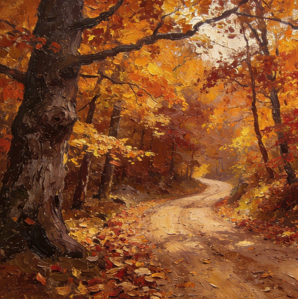 Landscape Canvas Paintings, Charming Autumn Forest Path, Canvas Wall Art Paintings, Hand Painted Canvas Art, Original Oil Paintings, Buy Small Canvas Paintings-artworkcanvas