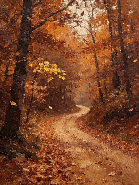 Hand Painted Wall Art Paintings, Autumn in the Forest, Small Canvas Paintings, Original Landscape Art, Heavy Texture Oil Paintings-artworkcanvas