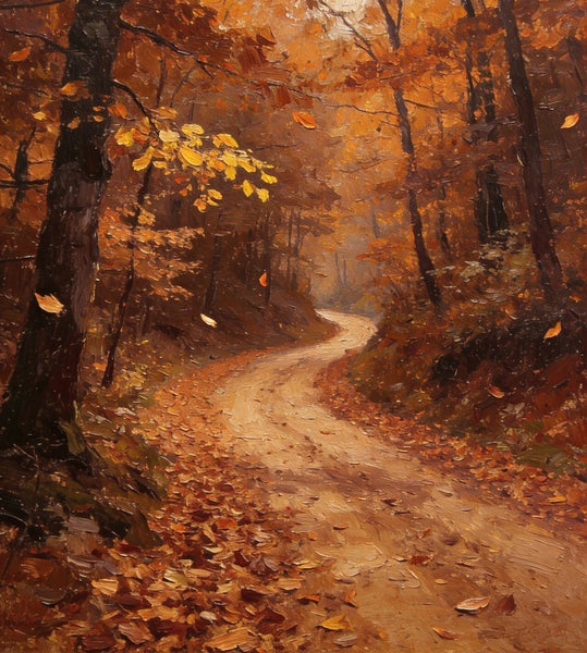 Hand Painted Wall Art Paintings, Autumn in the Forest, Small Canvas Paintings, Original Landscape Art, Heavy Texture Oil Paintings-artworkcanvas