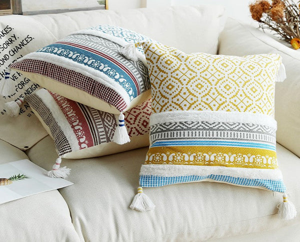 Geometric Modern Sofa Pillows for Bedroom, Square Pillows for Couch, Modern Decorative Pillow for Interior Design, Contemporary Decorative Pillow Covers-artworkcanvas