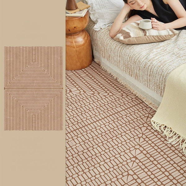 Mid Century Geometric Carpets, Modern Rugs under Dining Room Table, Contemporary Modern Rugs Next to Bed, Abstract Modern Rugs for Living Room-artworkcanvas