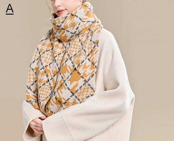 Holiday Scarf, Winter Wool Scarf, Warm Winter Scarf, Soft Cashmere Scarf for Women, Elegant Wool Scarves, Christmas Gifts for Her, Cold Weather Scarf, Fashion Scarf-artworkcanvas