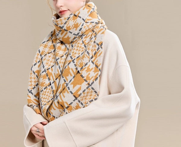 Holiday Scarf, Winter Wool Scarf, Warm Winter Scarf, Soft Cashmere Scarf for Women, Elegant Wool Scarves, Christmas Gifts for Her, Cold Weather Scarf, Fashion Scarf-artworkcanvas