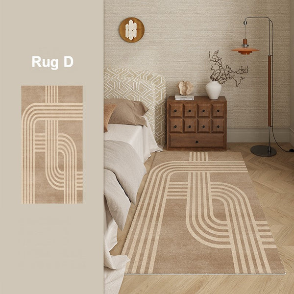 Contemporary Modern Rugs Next to Bed, Geometric Modern Rugs under Dining Room Table, Brown Modern Carpets for Office, Abstract Modern Rugs for Living Room-artworkcanvas