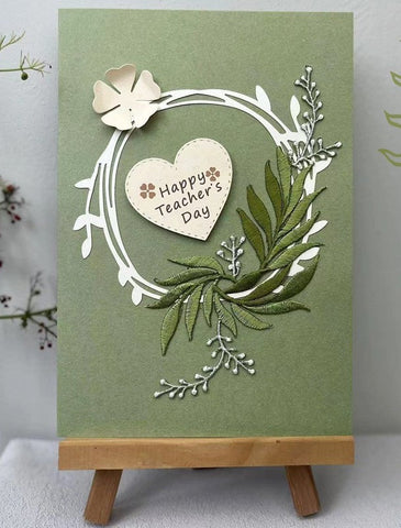 Creative Teacher's Day Greeting Card, Beautiful Greeting Cards, Embroidery Greeting Cards, Original Handmade Embroidery Greeting Cards-artworkcanvas