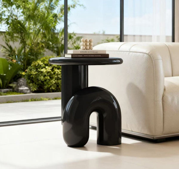 Contemporary Round Side Table, Minimalist Modern Occasional Table, Low Profile Sofa Table, Unique Small End Table, Portable Casual Side Table, Creative Coffee Table, Lightweight Indoor Outdoor Table, Contemporary Side Table-artworkcanvas
